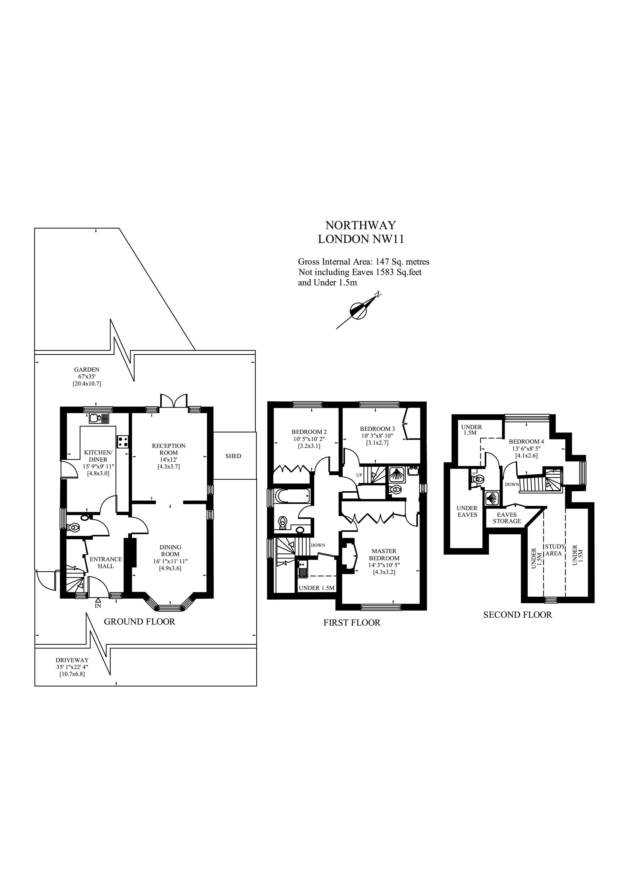 Northway, NW11 Four Bedroom Home, Off Street parking